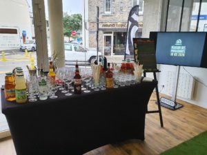 bar à cocktails pour le lancement de partenariats du FC Auray