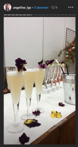 cocktail à base de sirop de rose et de rhubarbe pour les comité des Floralies à Nantes